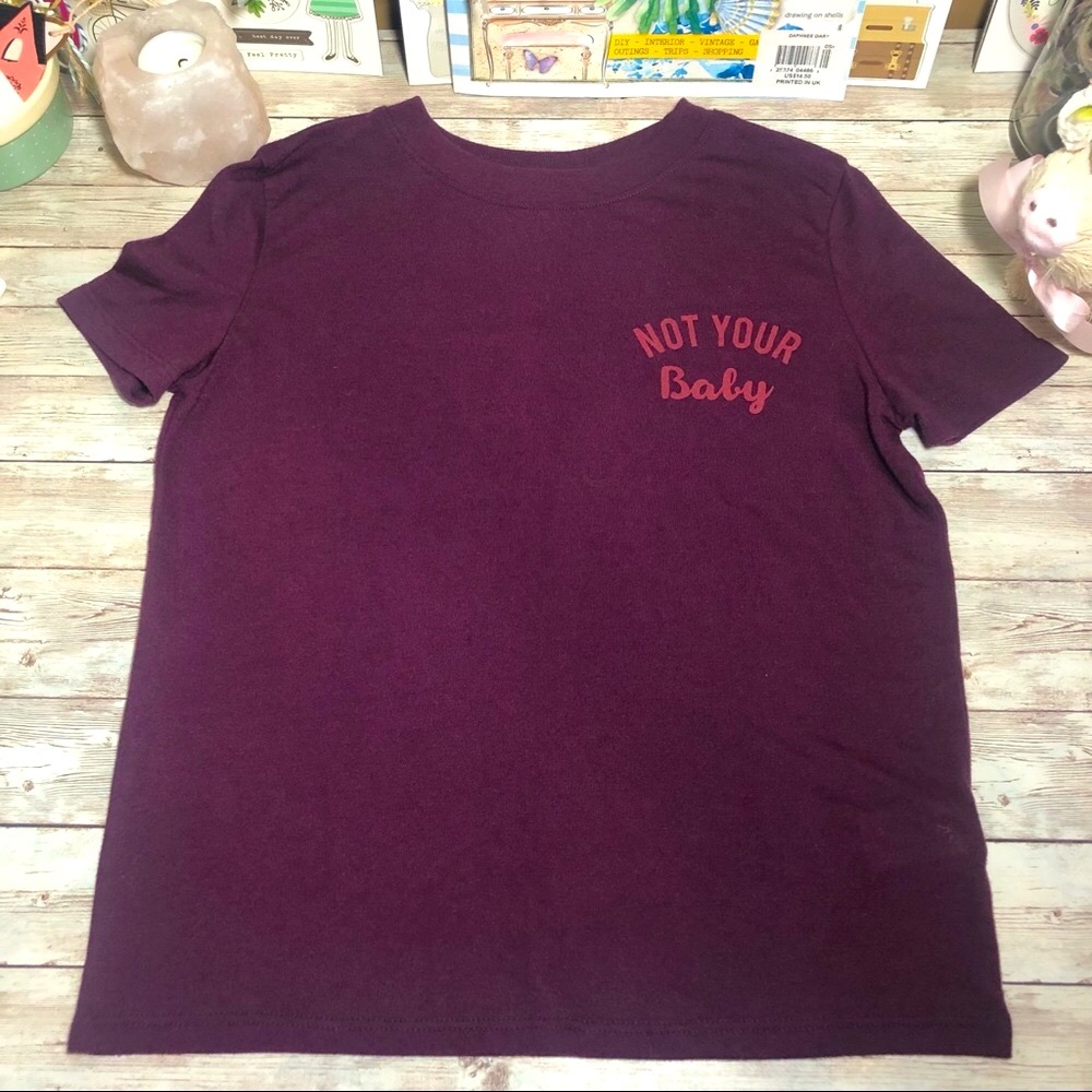Not Your Baby Maroon Short Sleeve Sleep Shirt Top Women’s Sz.XS LLD Aeropostale